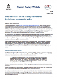 Cover Who Influences whom in the policy arena? Statisticians seek greater voice