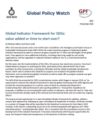 Cover Global Indicator Framework for SDGs: value added or time to start over? EN