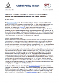 Cover UN Monitor 11: UN General Assembly’s Committee on Economic and Financial Affairs: Tensions and interests on macroeconomics hide behind “consensus”