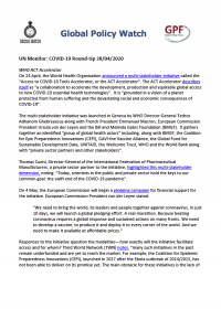UN Monitor: COVID-19 Round-Up 28/04/2020