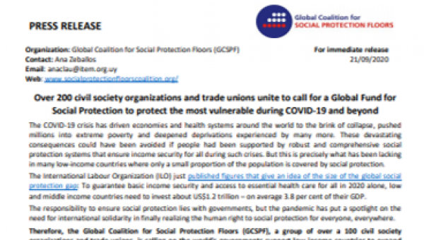 Call for social protection 
