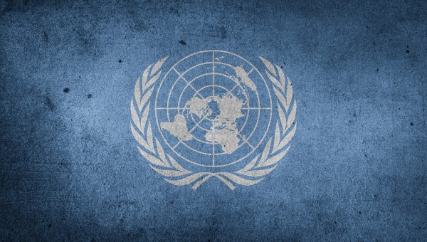 UN flag dark