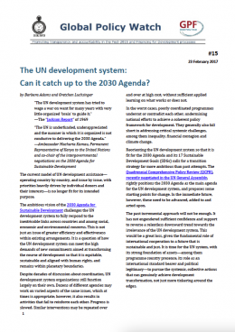 Cover The UN development system: Can it catch up to the 2030 Agenda?